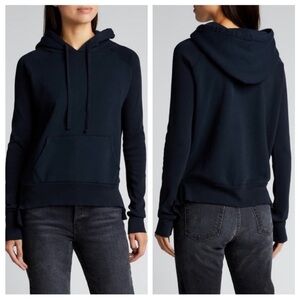 Frank and Eileen Tee Lab Pullover Hoodie Sweatshirt Navy Blue Drawstring Sz XS